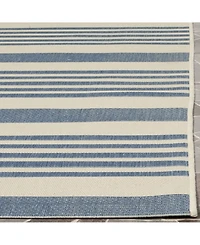 Safavieh Courtyard CY6062 Beige and Blue 5'3" x 7'7" Sisal Weave Outdoor Area Rug