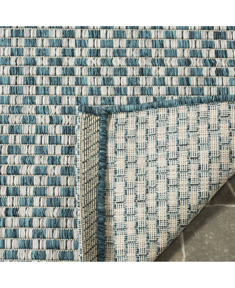Safavieh Courtyard CY8653 Turquoise and Light Gray 5'3" x 7'7" Sisal Weave Outdoor Area Rug