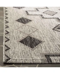 Safavieh Courtyard CY8533 Gray and Black 5'3" x 7'7" Outdoor Area Rug