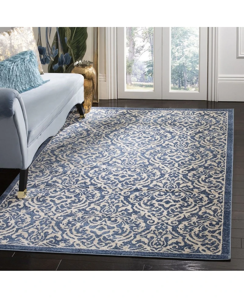 Safavieh Brentwood BNT810 Navy and Creme 5'3" x 7'6" Area Rug