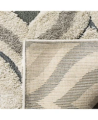 Safavieh Florida Shag SG461 Cream and Light Blue 5'3" x 7'6" Area Rug