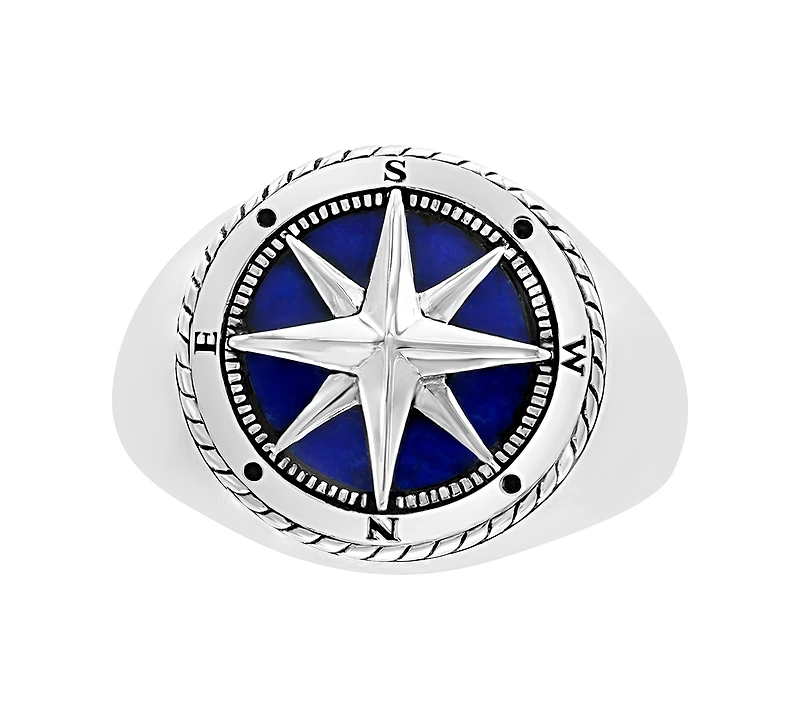 Effy Men's Lapis Lazuli Compass Ring in Sterling Silver