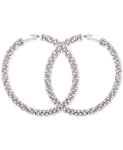 Guess Crystal Pave Large Hoop Earrings