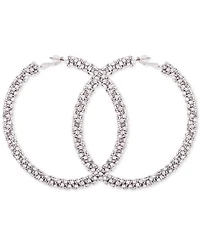 Guess Crystal Pave Large Hoop Earrings