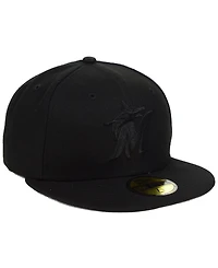 New Era Miami Marlins Triple Black Custom 59FIFTY Fitted Cap
