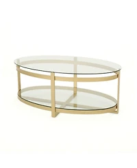 Plumeria Tempered Glass Coffee Table