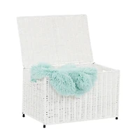 Household Essentials Small Wicker storage Chest, White