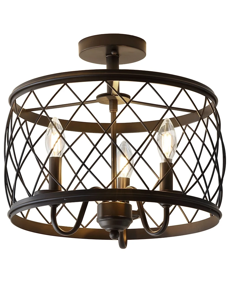 Jonathan Y Eleanor 3-Light Metal Led Semi Flush Mount Ceiling Light