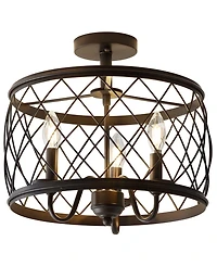 Jonathan Y Eleanor 3-Light Metal Led Semi Flush Mount Ceiling Light