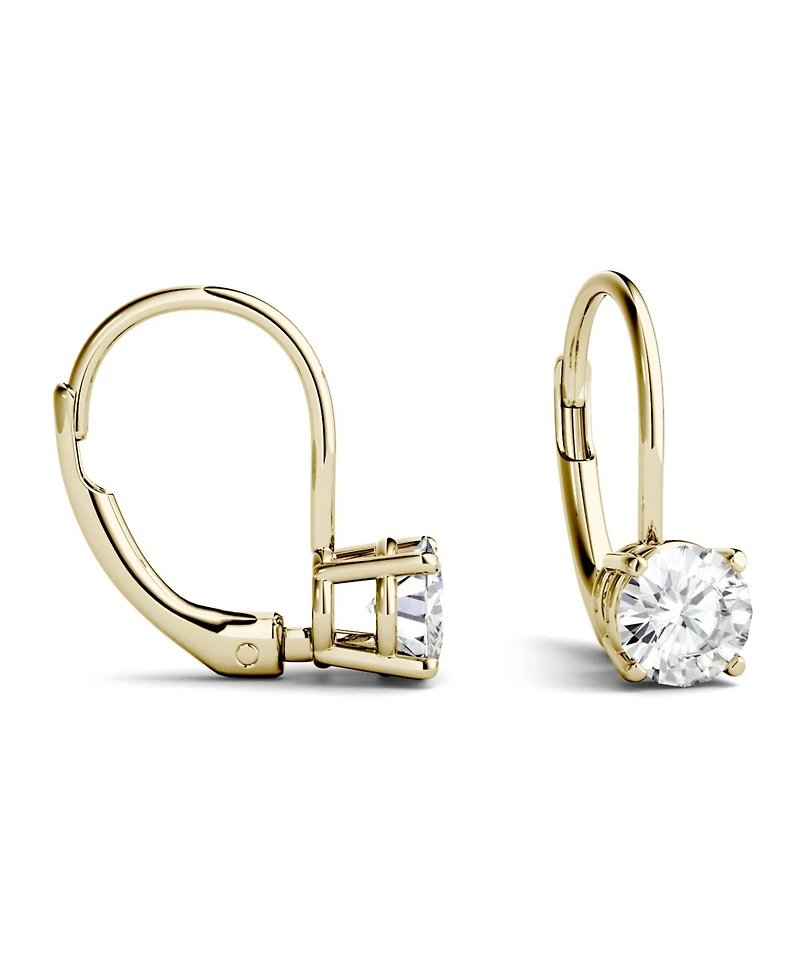 Moissanite Leverback Earrings (1 ct. t.w. Diamond Equivalent) in 14k white or yellow gold