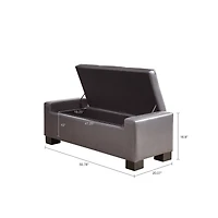 Clay Faux-Leather Storage Ottoman