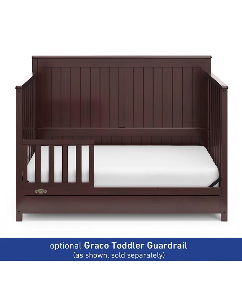 Graco Hadley 5-in-1 Convertible Crib with Drawer (White) –Crib Combo