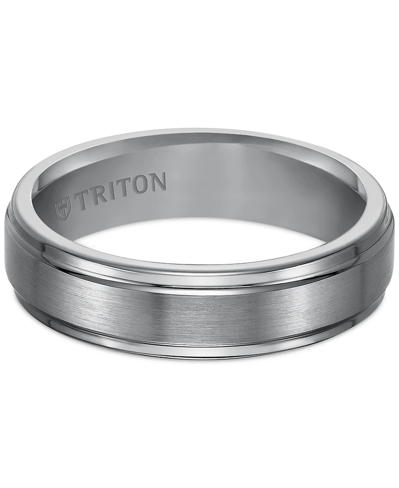 Triton Men's Tungsten Carbide Ring, 6mm Comfort Fit Wedding Band
