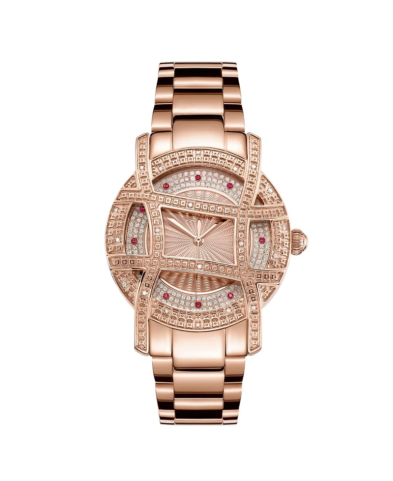 Jbw 10 Yr Anniversary Women's Olympia Diamond (1/5 ct.t.w.) 18K Rose Gold Plated Watch