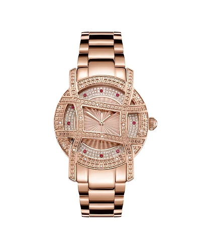 Jbw 10 Yr Anniversary Women's Olympia Diamond (1/5 ct.t.w.) 18K Rose Gold Plated Watch