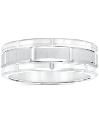 Triton Men's Ring, 8mm Wedding Band White or Black Tungsten