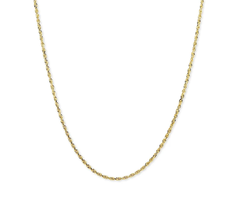 Glitter Rope 24" Chain Necklace (1-7/8mm) in 14k Gold