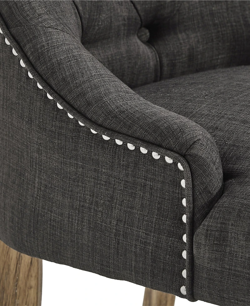 Alvia Button Tufts Wingback Hostess Chair Set Of 2