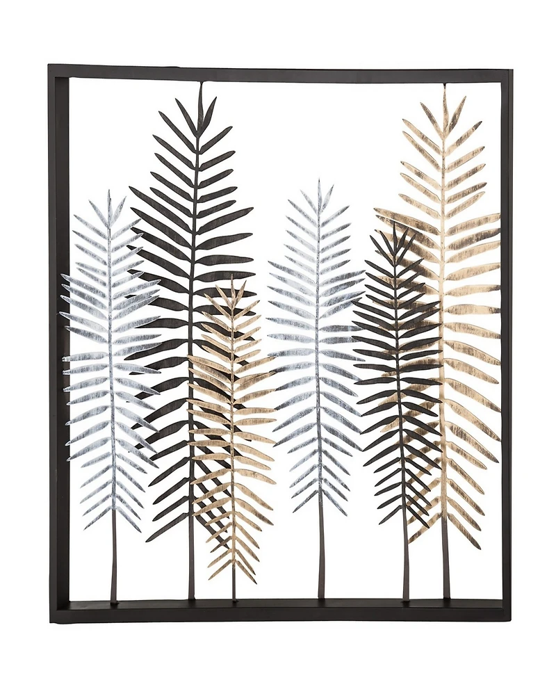 Rosemary Lane Modern Iron Framed Leaves Wall Decor