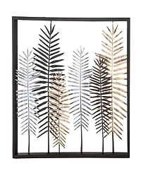 Rosemary Lane Modern Iron Framed Leaves Wall Decor