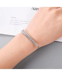 Nicole Miller Double Row Cubic Zirconia Slider Bracelet