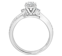 Diamond Cluster Engagement Ring (1/3 ct. t.w.) in 14k White Gold