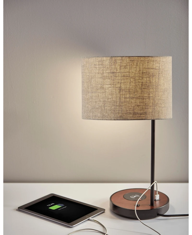 Adesso Oliver Wireless Charging Table Lamp