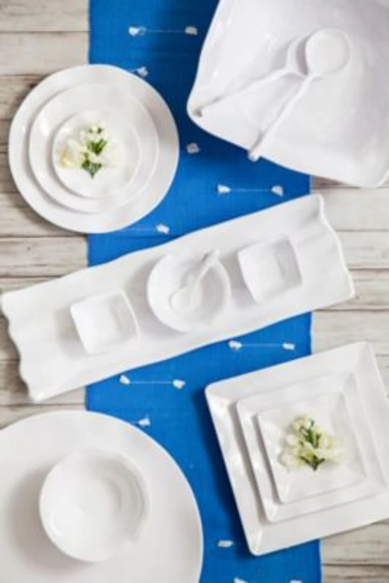 Q Squared Ruffle Round White Melamine Collection