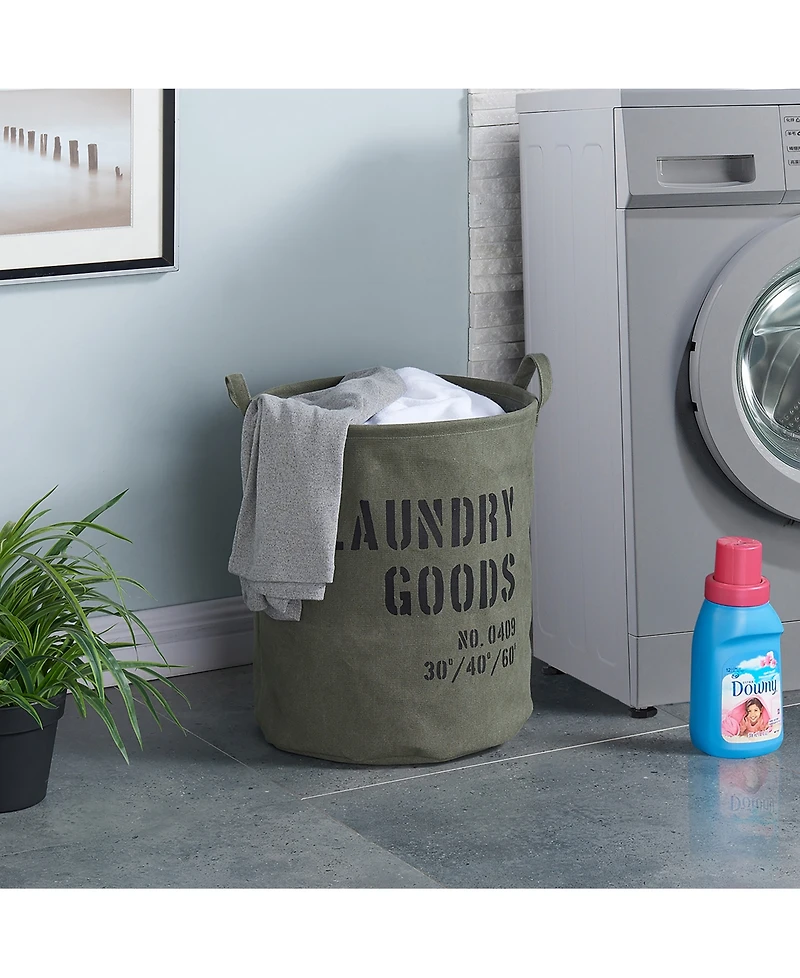 Danya B Army Canvas Laundry Bucket