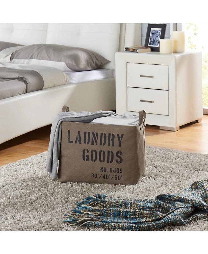 Danya B Army Canvas Laundry Basket