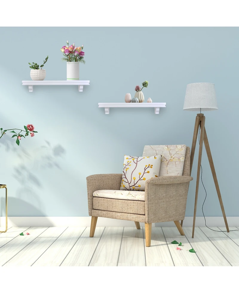 Danya B. 24" Floating Wall Decor Display Ledge Shelves - Set of 2
