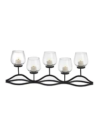 Danya B. Wavy Iron and Glass Hurricane Candleholder