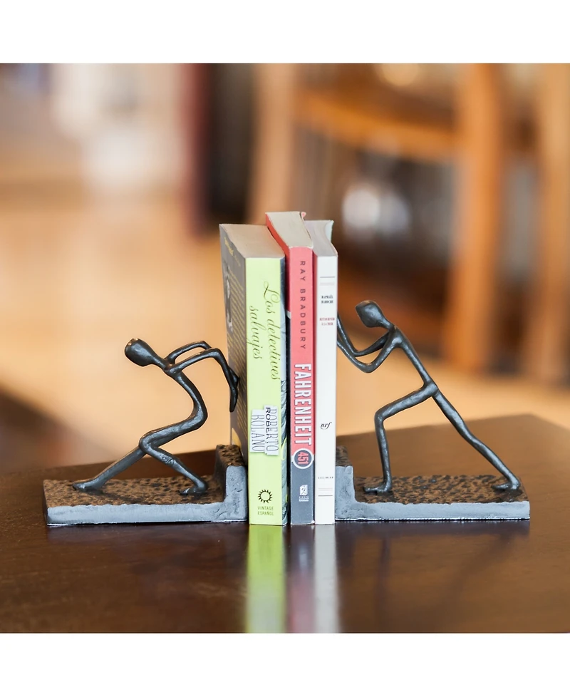 Danya B. Men Pushing Metal Bookend Set