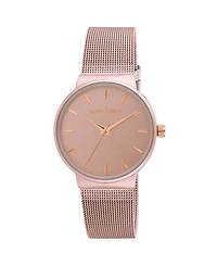 Laura Ashley Ladies' Pink Minimalist Mesh Band Watch