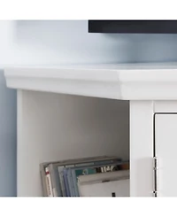 Leick Home Riley Holliday Cottage White 56" Corner Tv Console with Bookcase/Display