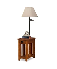 Leick Home Mission Lamp Table, Medium Oak Finish