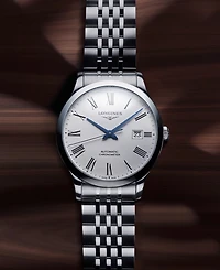 Longines Men's Swiss Automatic Record Collection Stainless Steel Bracelet Watch 40mm