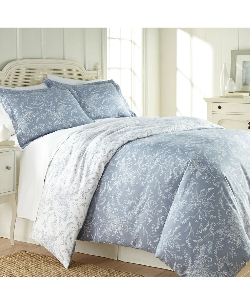 Southshore Fine Linens Winter Brush Reversible Floral Duvet Cover Set