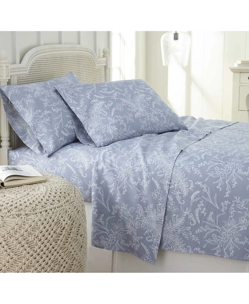 Southshore Fine Linens Ultra-Soft Floral or Solid 4-Pc. Sheet Set