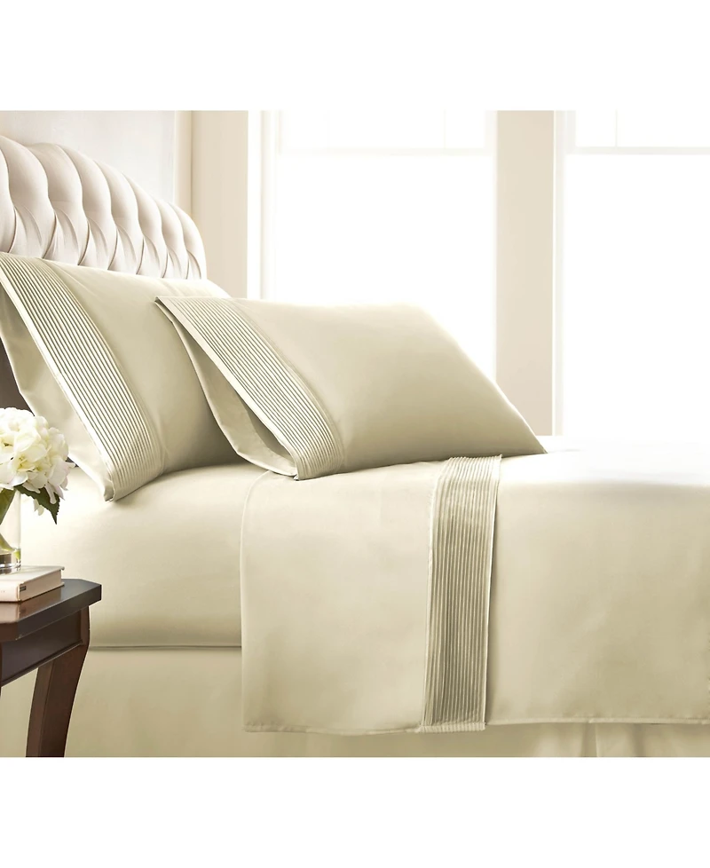 Southshore Fine Linens Classy Pleated 21" Extra deep, Pocket Sheet Set