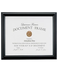 Lawrence Frames 185081 Black Document Picture Frame - 8.5" x 11"