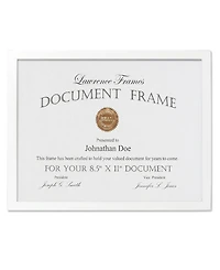 Lawrence Frames White Wood Certificate Picture Frame - Gallery Collection - 8.5" x 11"