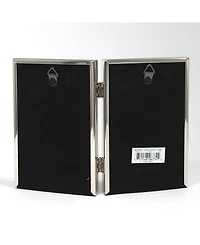 Lawrence Frames Hinged Double Simply Silver Metal Picture Frame