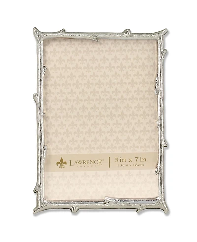 Lawrence Frames Silver Metal Picture Frame with Natural Branch Design - 5" x 7"