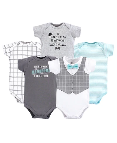 Little Treasure Baby Boys Treasure Essential 5-Piece Bodysuit Set