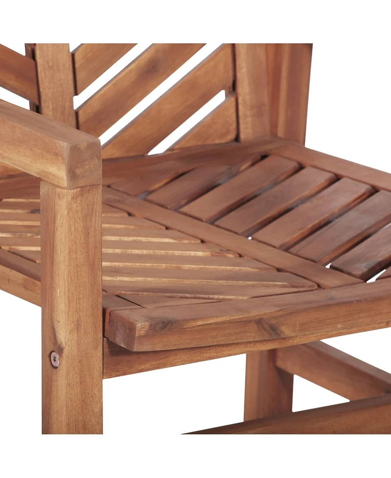 Patio Wood Chairs, Set Of 2