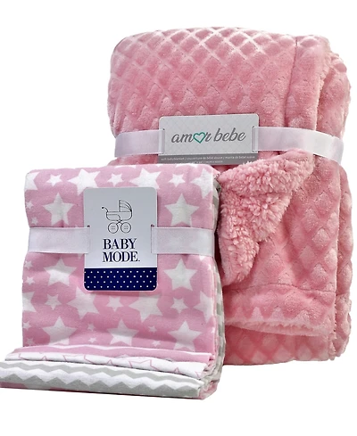 3 Stories Trading Baby Girl 5 Piece Blanket Gift Set