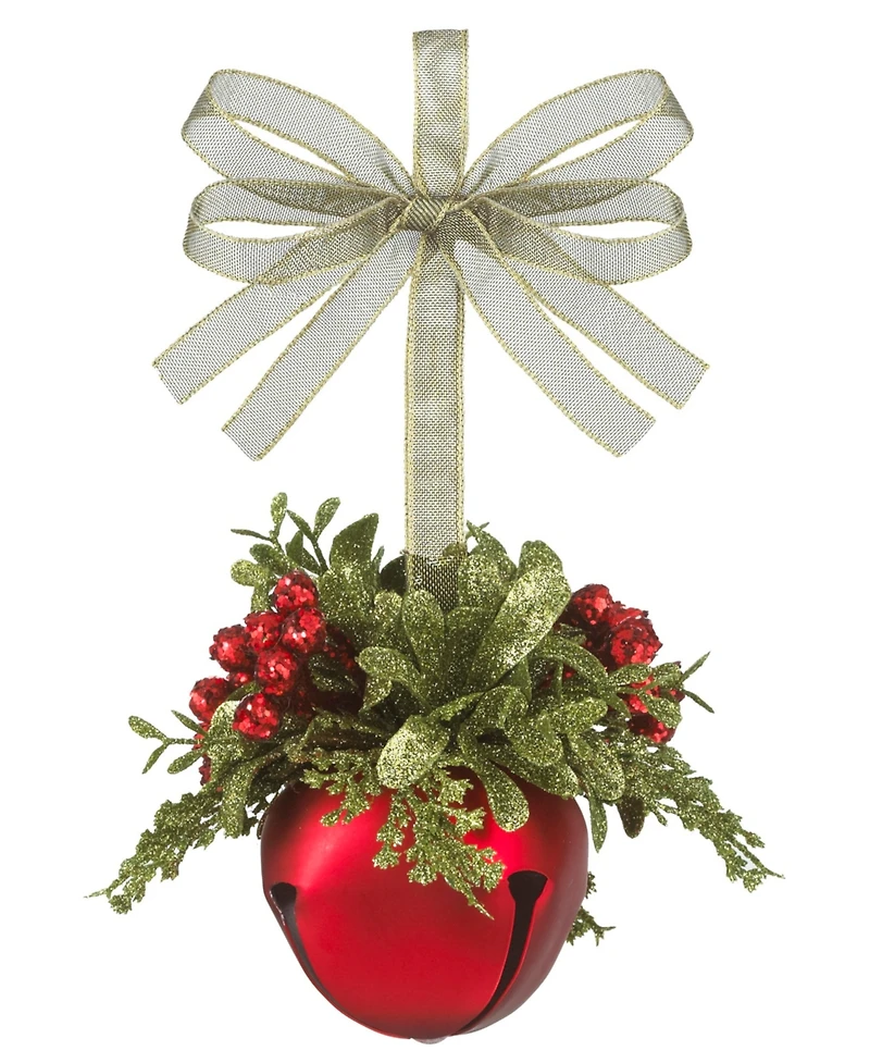 Ganz Kissing Krystals Mistletoe Sleigh Bell Red
