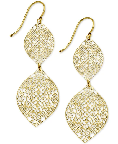 Essentials Filigree Double Drop Earrings in Gold-Plate