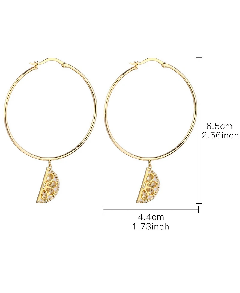 Noir Cubic Zirconia Lemon Hoop Earring